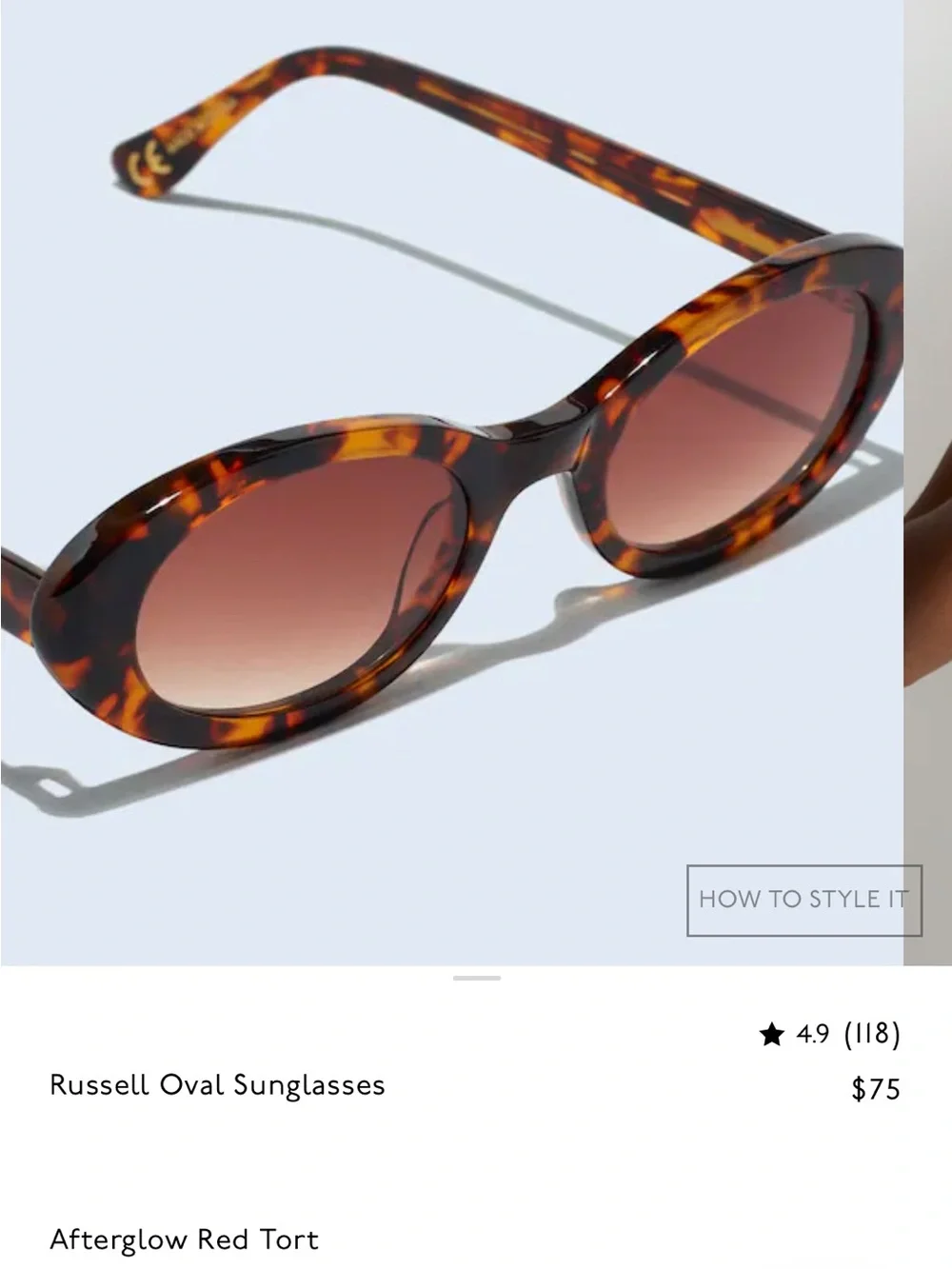 Madewell Russell Oval Sunglasses Tortoise Afterglow Red Tort